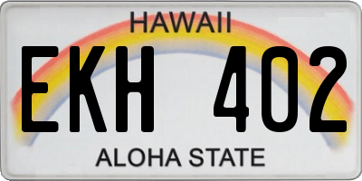 HI license plate EKH402