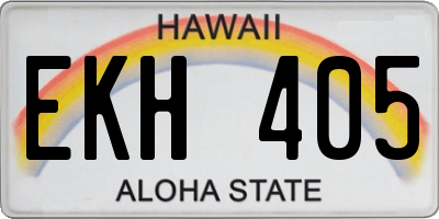 HI license plate EKH405
