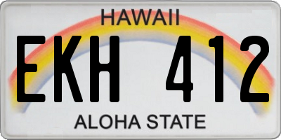 HI license plate EKH412