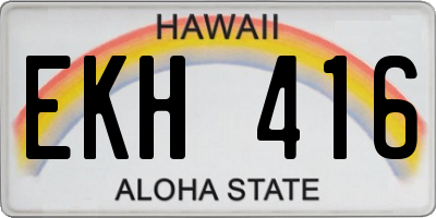 HI license plate EKH416
