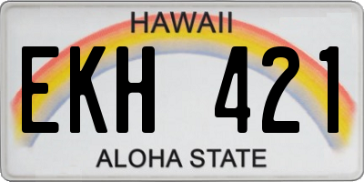 HI license plate EKH421