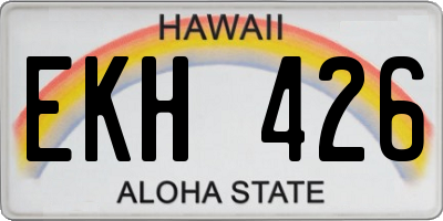 HI license plate EKH426