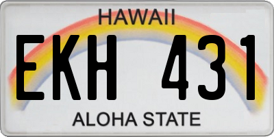 HI license plate EKH431