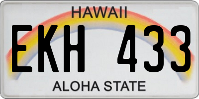 HI license plate EKH433