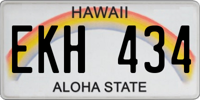 HI license plate EKH434