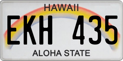 HI license plate EKH435