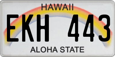 HI license plate EKH443