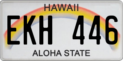 HI license plate EKH446
