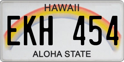 HI license plate EKH454