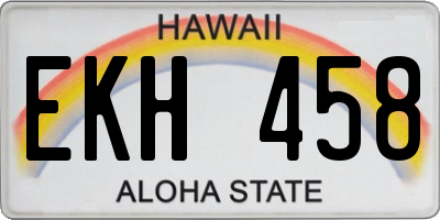 HI license plate EKH458