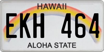 HI license plate EKH464