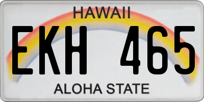 HI license plate EKH465