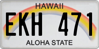 HI license plate EKH471