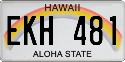 HI license plate EKH481