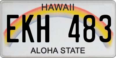 HI license plate EKH483