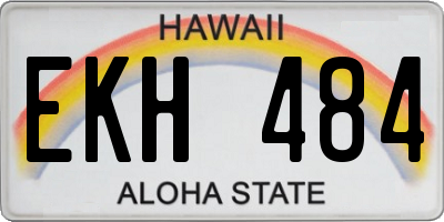 HI license plate EKH484