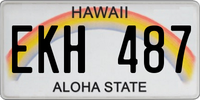 HI license plate EKH487