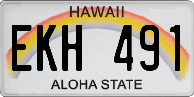 HI license plate EKH491