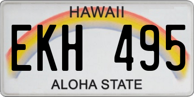 HI license plate EKH495