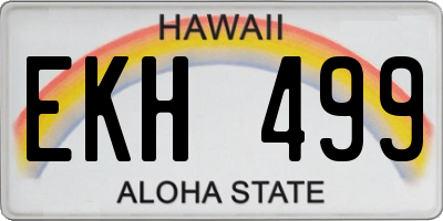 HI license plate EKH499