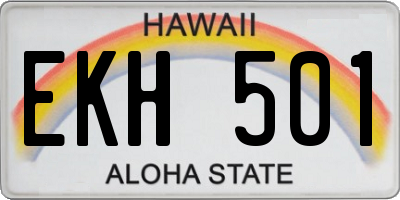 HI license plate EKH501