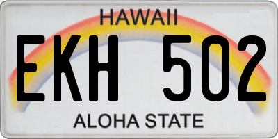 HI license plate EKH502