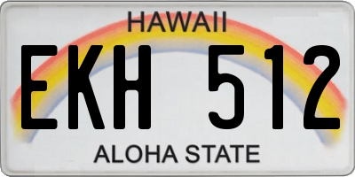 HI license plate EKH512