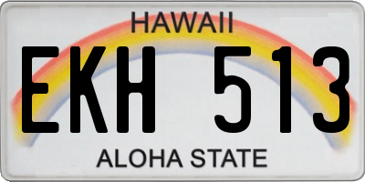 HI license plate EKH513