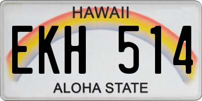 HI license plate EKH514