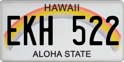 HI license plate EKH522