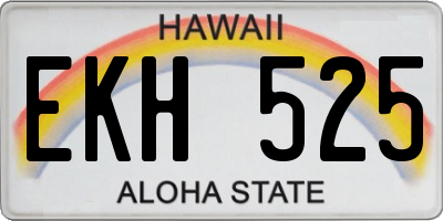 HI license plate EKH525