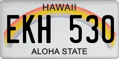 HI license plate EKH530
