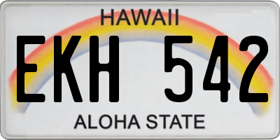 HI license plate EKH542