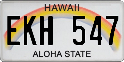 HI license plate EKH547