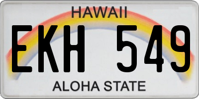HI license plate EKH549