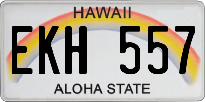 HI license plate EKH557