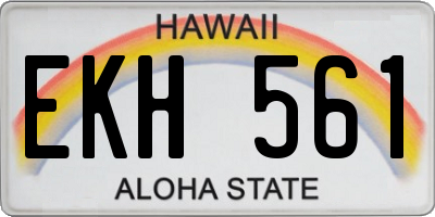 HI license plate EKH561