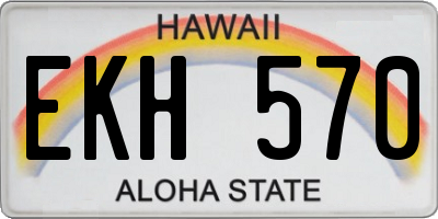 HI license plate EKH570