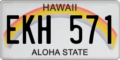 HI license plate EKH571