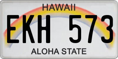 HI license plate EKH573