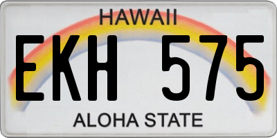 HI license plate EKH575