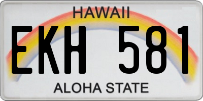 HI license plate EKH581