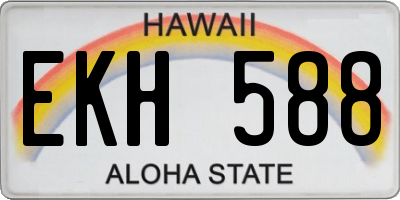 HI license plate EKH588