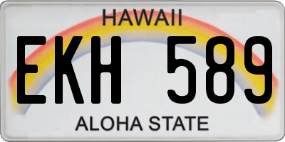 HI license plate EKH589