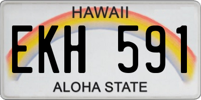 HI license plate EKH591