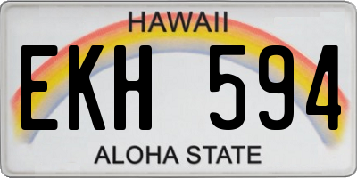 HI license plate EKH594