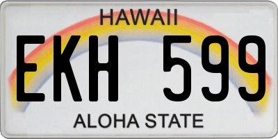 HI license plate EKH599