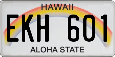 HI license plate EKH601