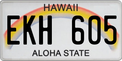 HI license plate EKH605