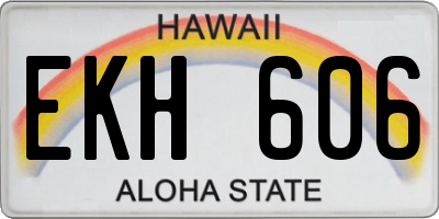 HI license plate EKH606